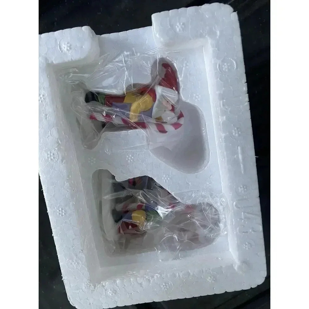 Department 56 Village Accessories Trees Road Snow Candy Cane Elves Set NIB Mint - Picture 8 of 10